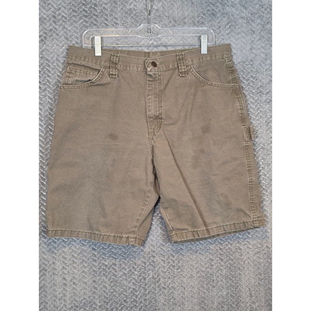 Wrangler Mens Carpenter Shorts Khaki Brown Cotton Canvas Utility 64WC5MH Size 34